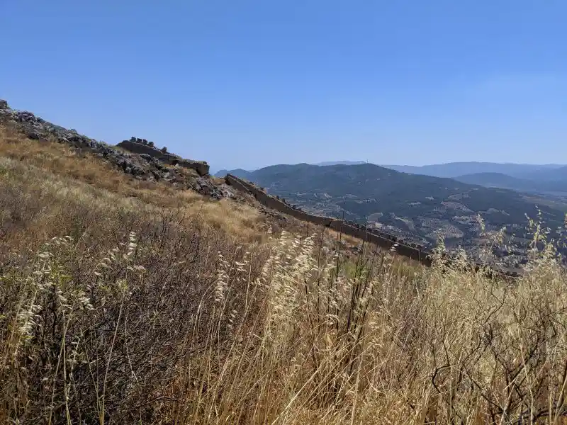 Long fortification wall at Acrocorinth